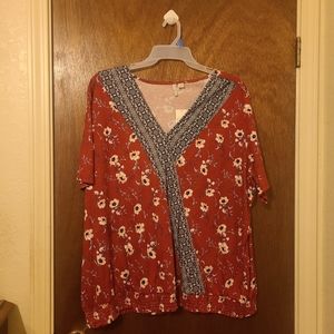 V-Neck Floral Blouse